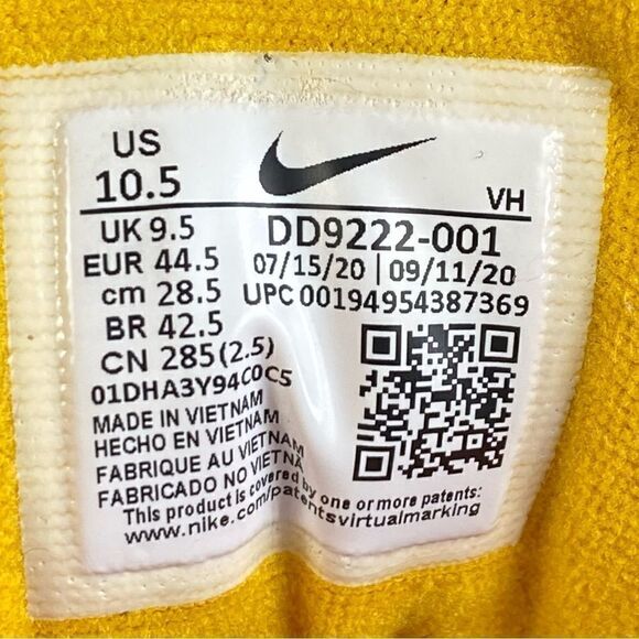 NIKE AIR RAID BLACK-UNIVERSITY GOLD-WHITE “RAYGUNS"  sneakers mens 10.5 - Picture 7 of 8